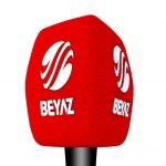 Beyaz Logolu Mikrofon Süngeri Baskı